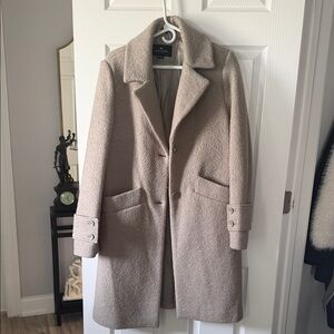 Andrew Marc Taupe Wool-Blend Trench Coat